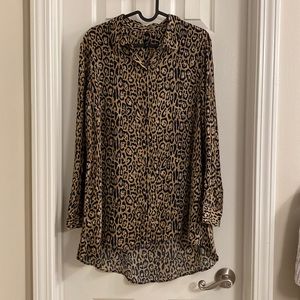 [NWOT] Zara animal print flowy shirt dress - XS
